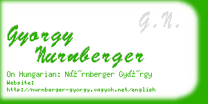 gyorgy nurnberger business card